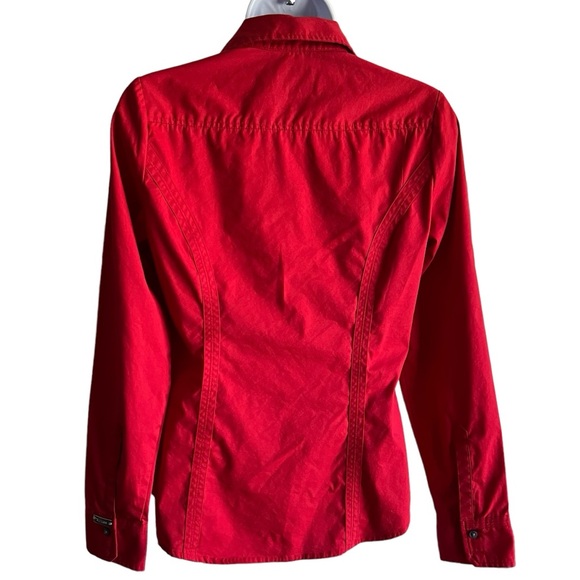 Express Women Red Button-Down Shirt "The Essentials Shirt" Long Sleeve, XS size - Picture 2 of 10